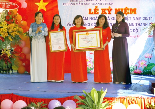 Lễ kỷ niệm 36 năm Ngày Nhà giáo Việt Nam và đón Bằng công nhận trường Mầm non Thanh Tuyền đạt chuẩn quốc gia mức độ 1.
